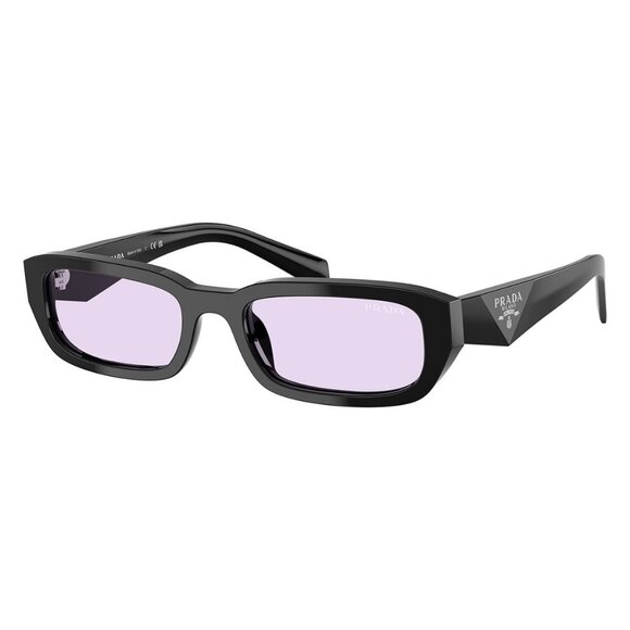 New PRADA Black Rectangle SPR B06 16K-40J Sunglasses Women - Picture 1 of 6